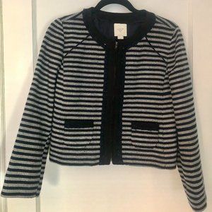 J.crew Navy Striped Boxy Lady Jacket, Size 6